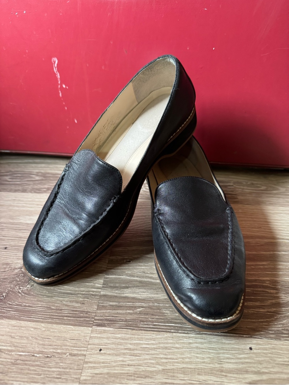 Cole Haan Women's Black Leather Penny Loafers